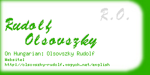 rudolf olsovszky business card